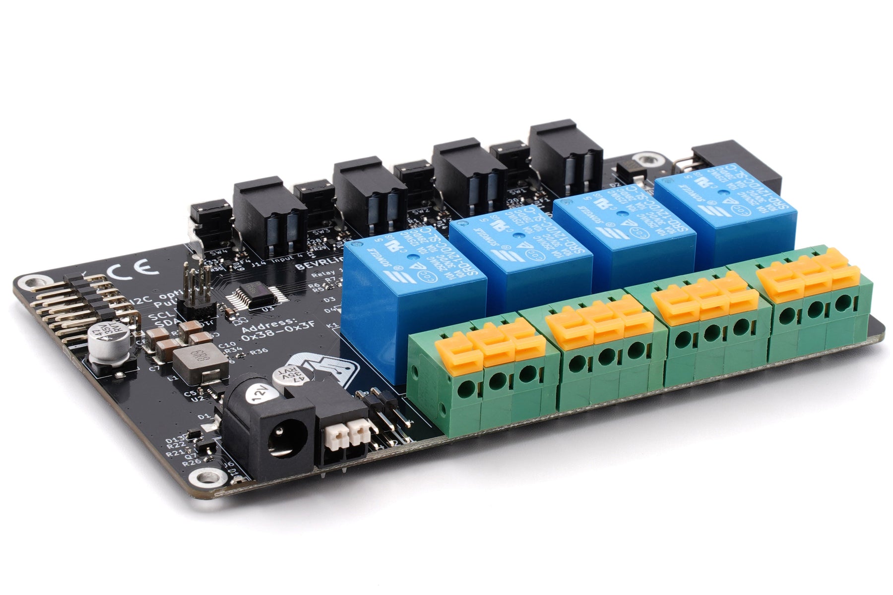 BEVRLINK 4 Channel Relay with 4 manual test buttons 24V