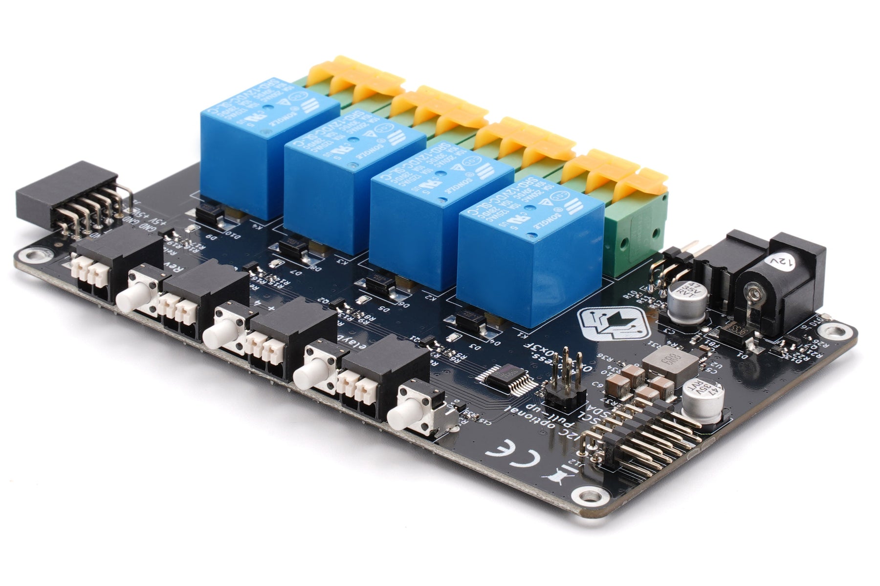 BEVRLINK 4 Channel Relay with 4 manual test buttons 24V