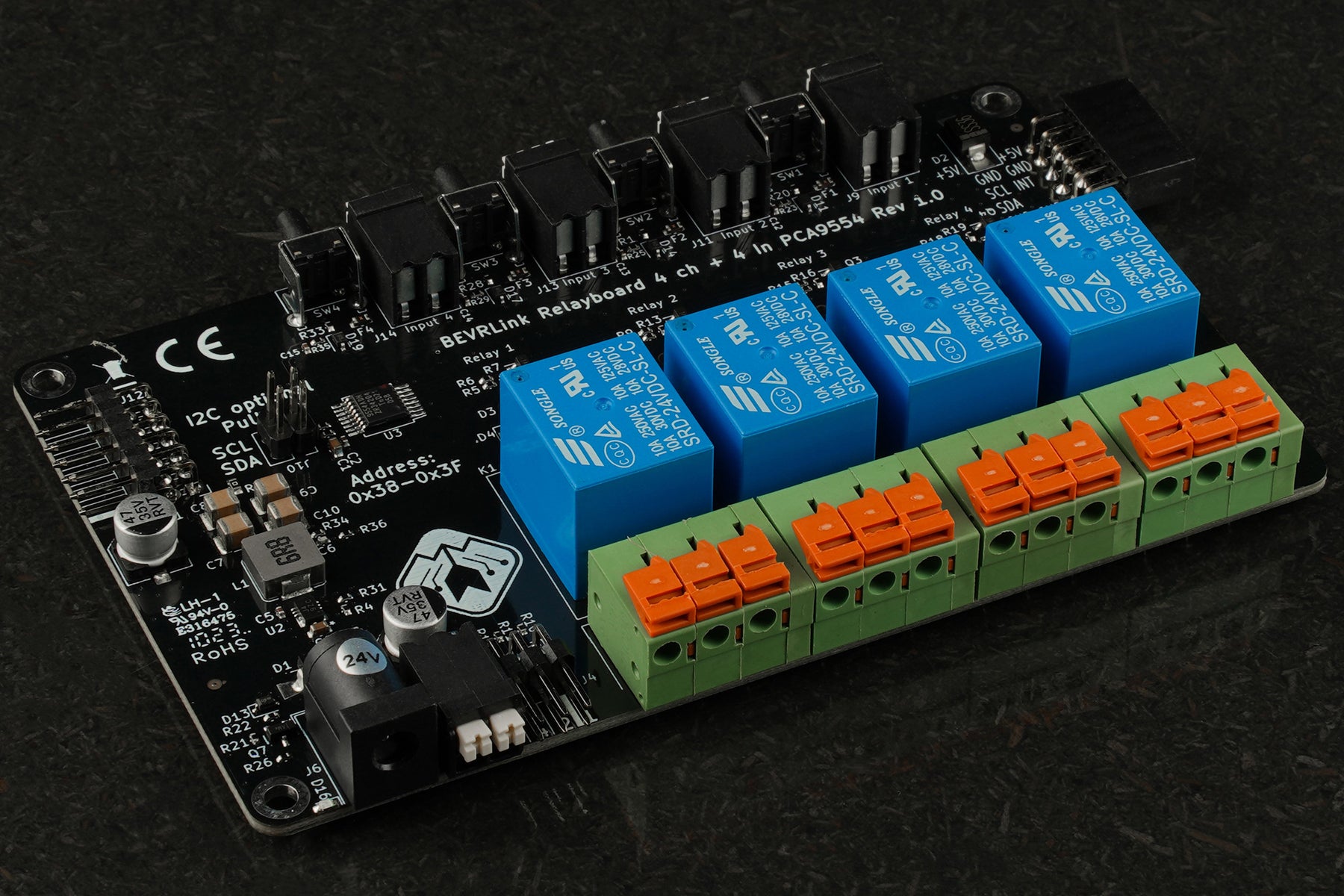BEVRLINK 4 Channel Relay with 4 manual test buttons 5V