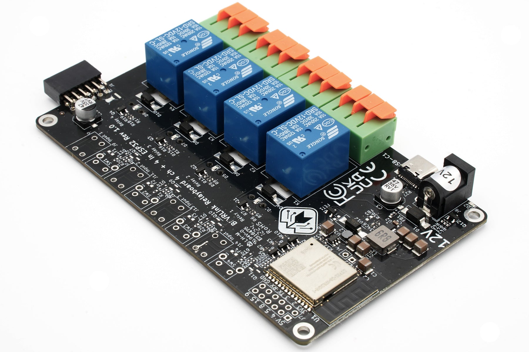 BEVRLink Relay Module, 4 Channel, 12V, ESP32 C6 WiFi, Bluetooth, Zigbee, Matter