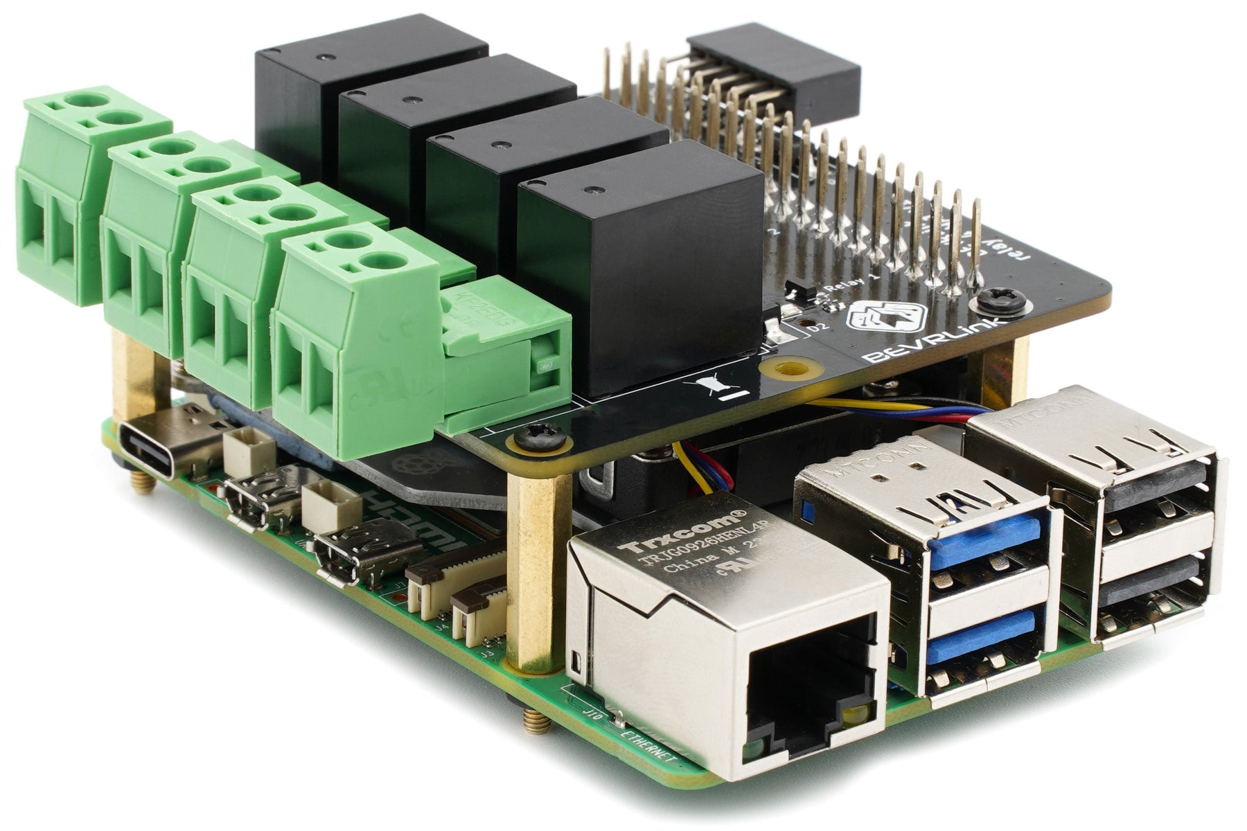 BEVRLink Raspberry Pi 5 - 4 Channel Relay HAT