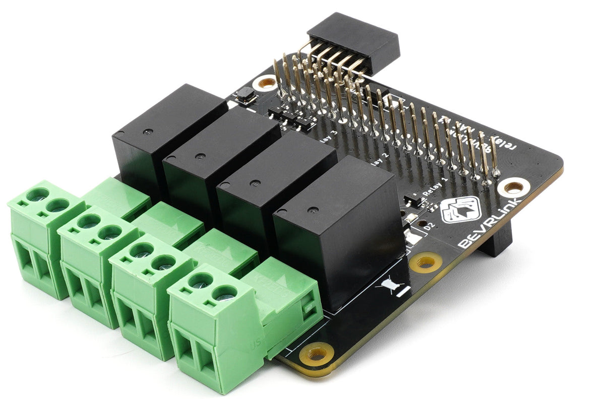 BEVRLink Raspberry Pi 5 - 4 Channel Relay HAT