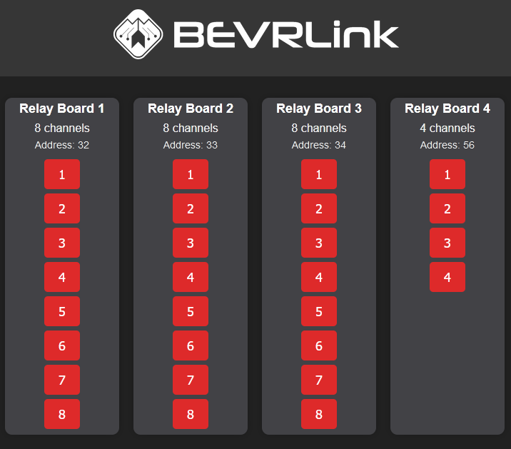 Web based BEVRLink relay control using ROCK PI and Bottle.py