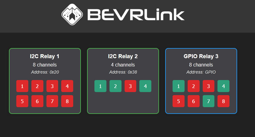 Web based BEVRLink relay control using Raspberry Pi and Bottle.py